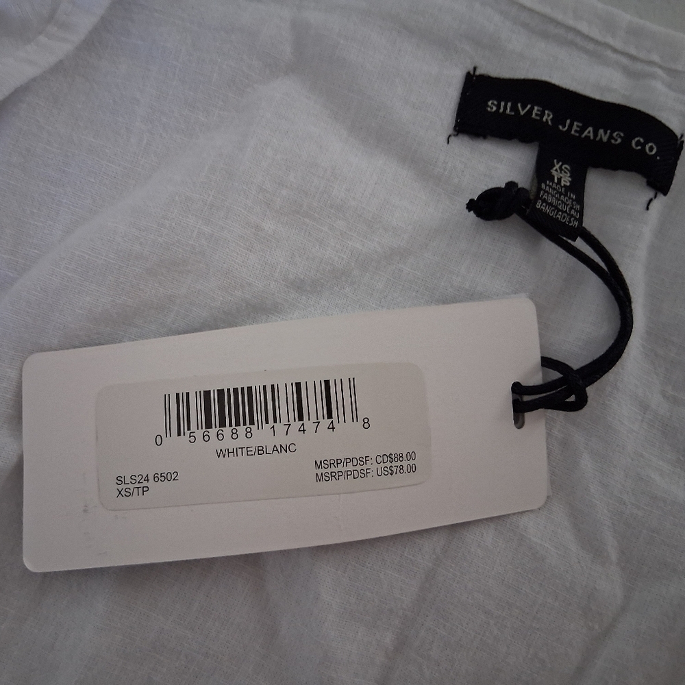 NWT Silver Jeans/ Elegant White Linen Blend Wrap/ Mini Dress/ US XS - Picture 8 of 12